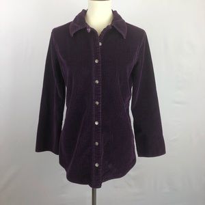 J Jill XS Blouse Corduroy Jacket Button Purple